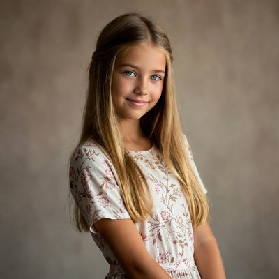 Girl with long blonde hair smiling