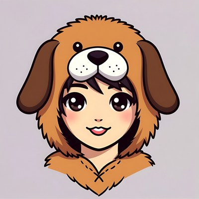 Girl in brown dog costume