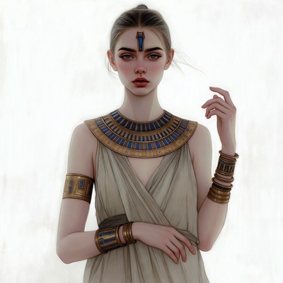 Egyptian Woman in Gold Jewelry