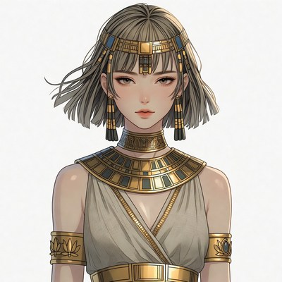 Egyptian Woman in Gold Jewelry