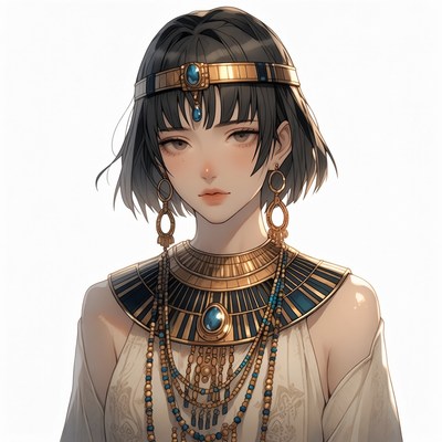 Anime girl in Egyptian headdress