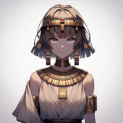 Anime girl in Egyptian pharaoh attire