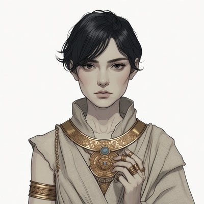 Asian woman with gold necklace