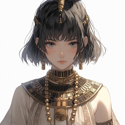 Anime girl in Egyptian headdress