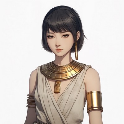 Anime girl in Egyptian attire