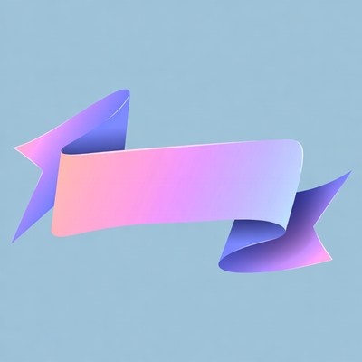 Gradient Purple Ribbon Banner