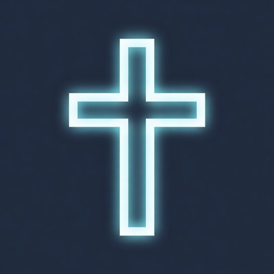 Glowing Neon Christian Cross