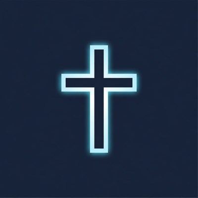 Glowing Neon Cross
