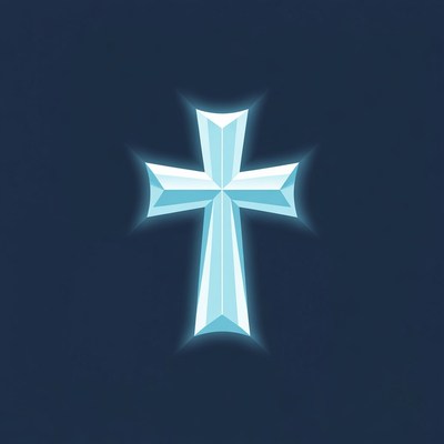 Glowing Blue Crystal Cross