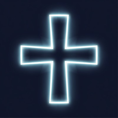 Glowing Neon Cross