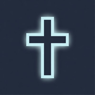 Glowing Cross on Dark Background