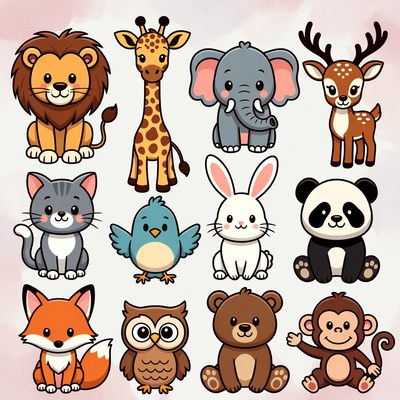 Cute Cartoon Animals Collection
