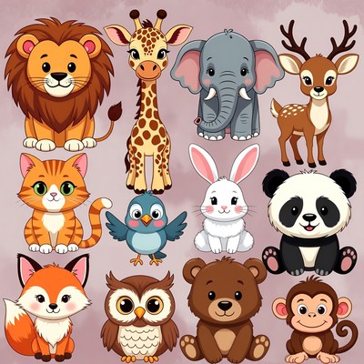 Cute Cartoon Animals Collection