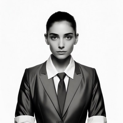 Woman in suit and tie