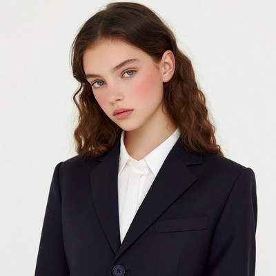 Young woman in black blazer