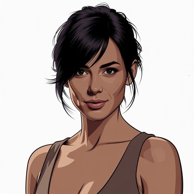 Beautiful woman with black hair