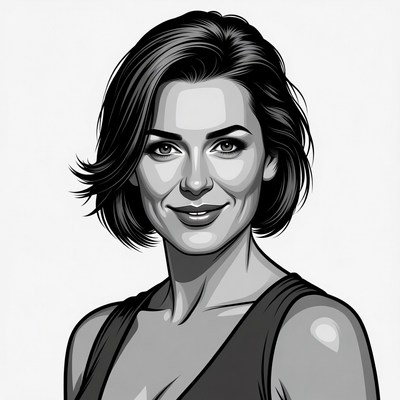 Smiling woman with bob haircut