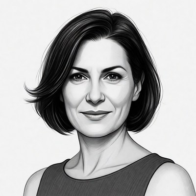 Portrait of smiling woman with bob haircut