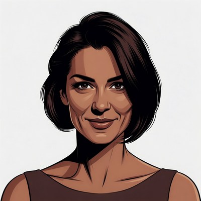 Smiling woman with brown bob haircut