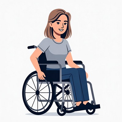 Smiling woman in wheelchair illustration