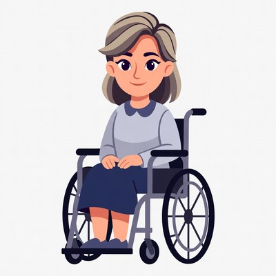 Elderly woman in wheelchair illustration