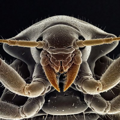 Macro close-up of booklouse