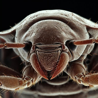 Macro silverfish insect close-up