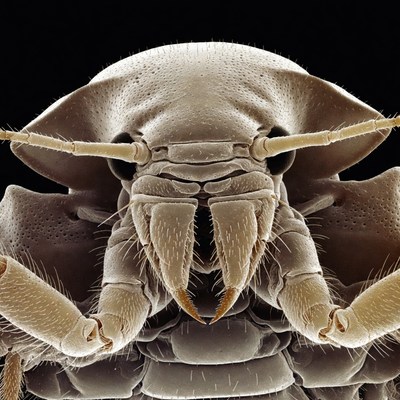 Close-up silverfish insect