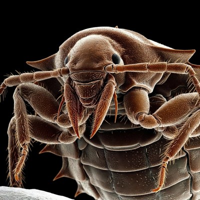 Macro woodlouse close-up