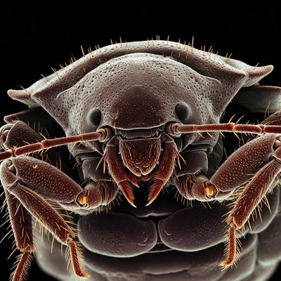 Close-up woodlouse face