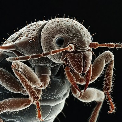 Macro silverfish insect close-up