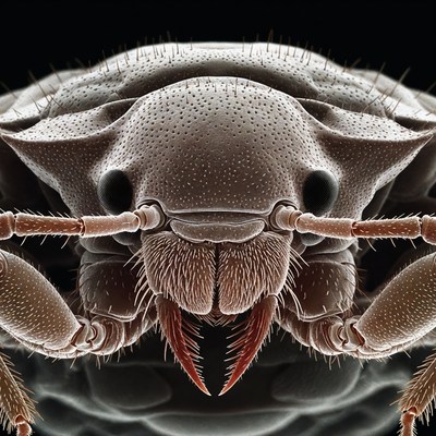 Close-up silverfish insect