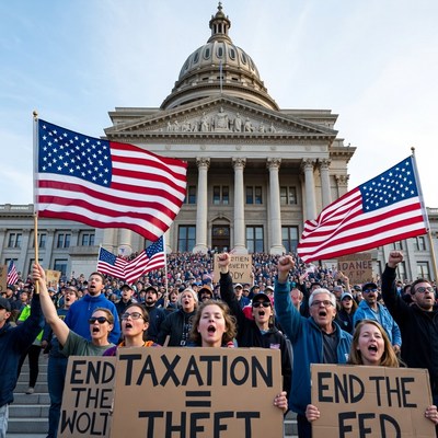 Crowd protesting taxation at capitol