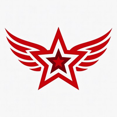 Red Winged Star Illustration