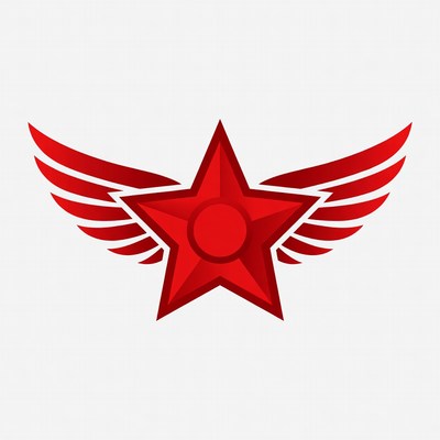 Red Winged Star Illustration