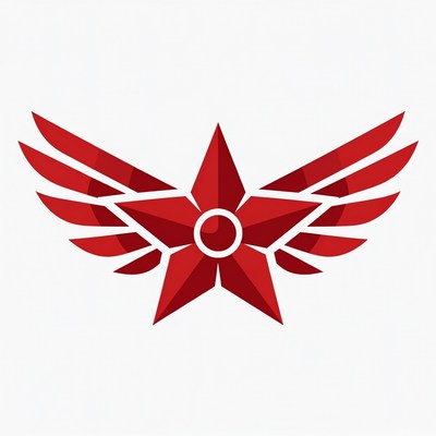 Red Winged Star Illustration