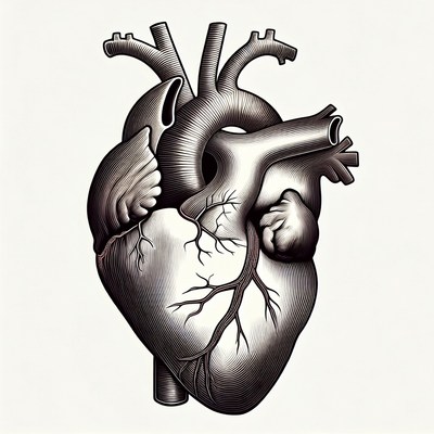 Detailed Anatomical Human Heart Illustration