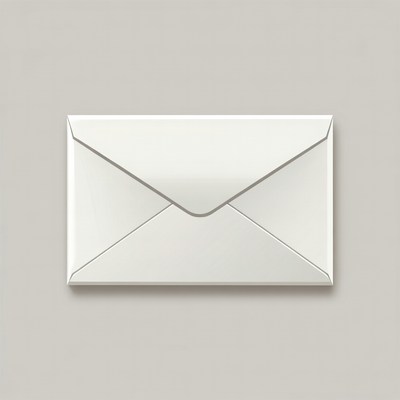 White envelope on gray background