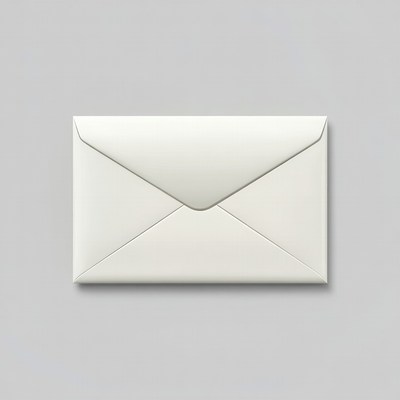 White envelope on gray background