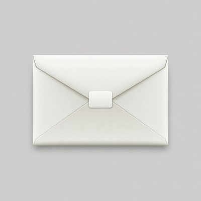 White envelope on gray background