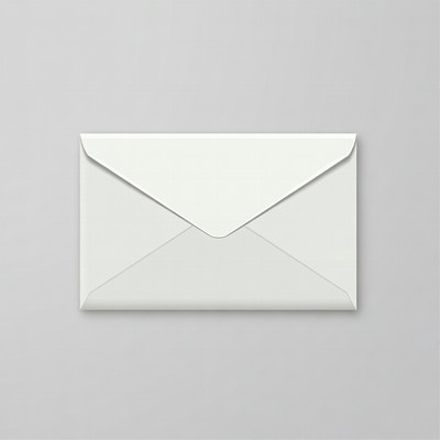 White Envelope on Gray Background
