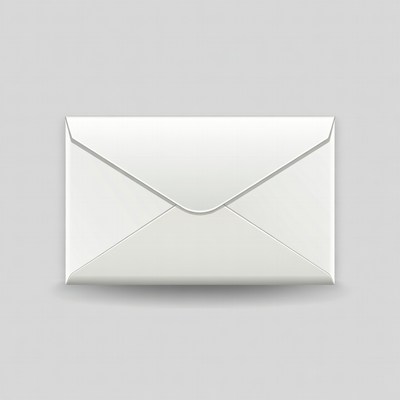 White envelope on gray background