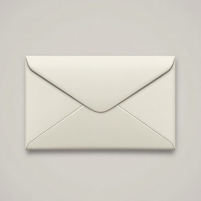 White envelope isolated background