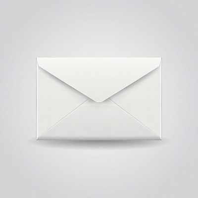 White Envelope on Gray Background