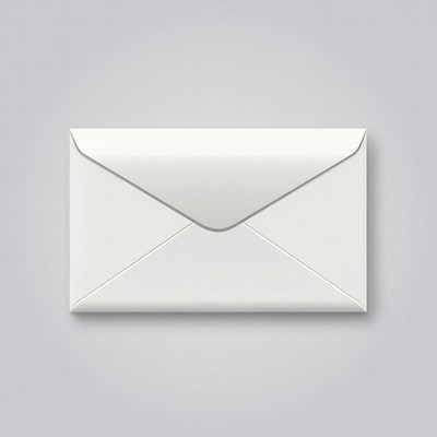White envelope on gray background