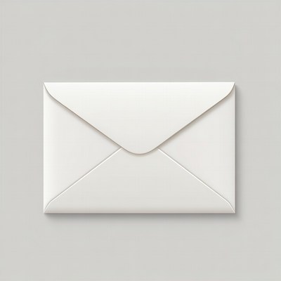 White Envelope on Gray Background