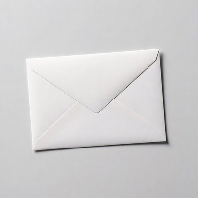 White envelope on gray background