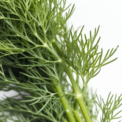 Fresh Dill Herb on White Background