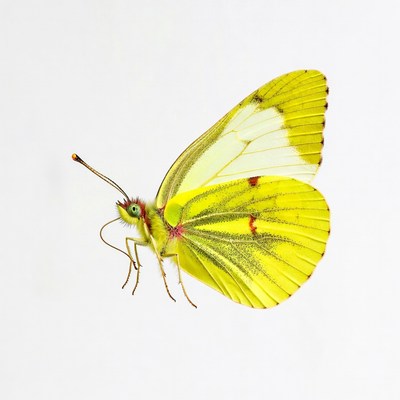 Yellow butterfly with white wings