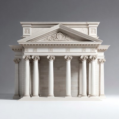 Neoclassical Temple with Columns
